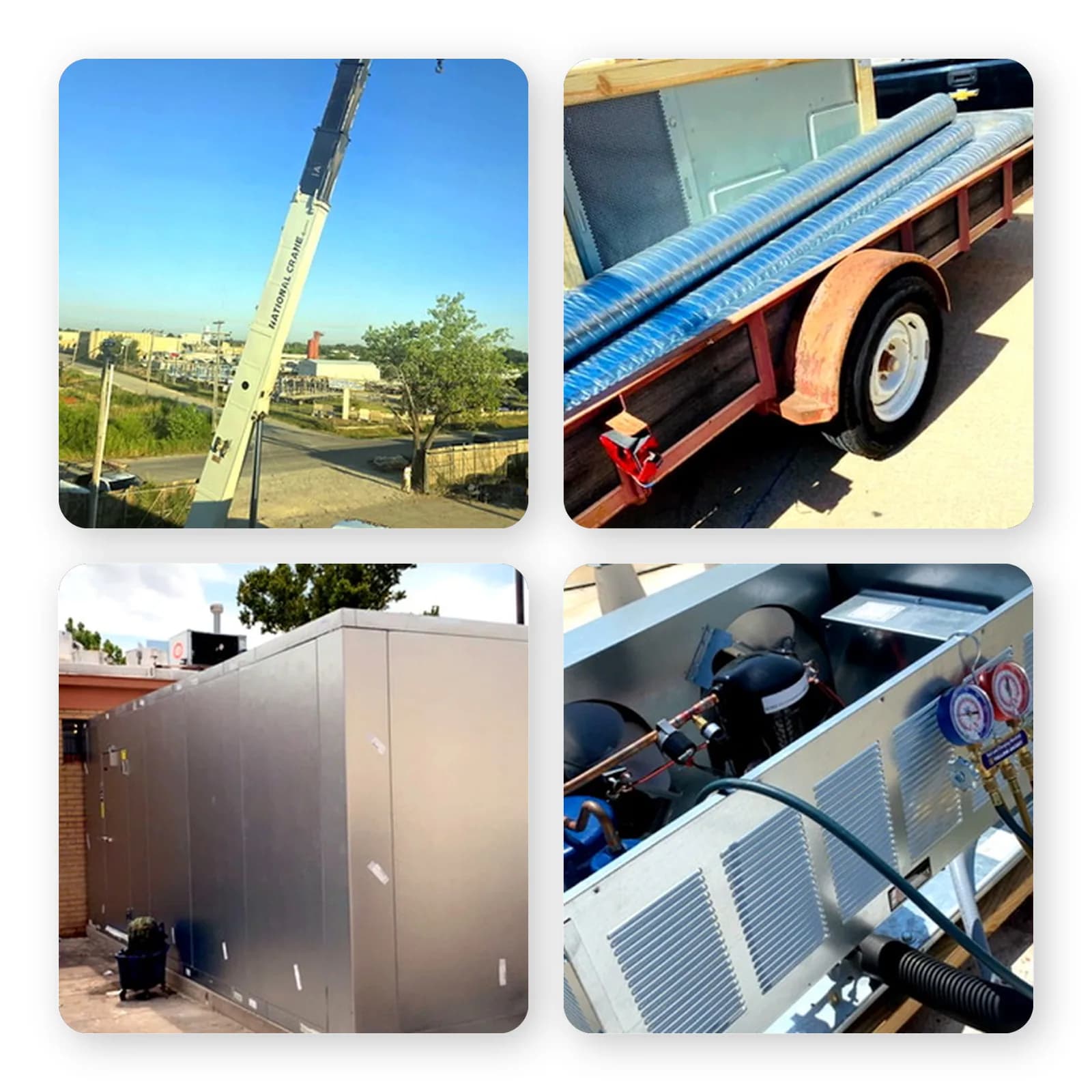 All-American AC Pros technicians working on commercial and rooftop HVAC equipment